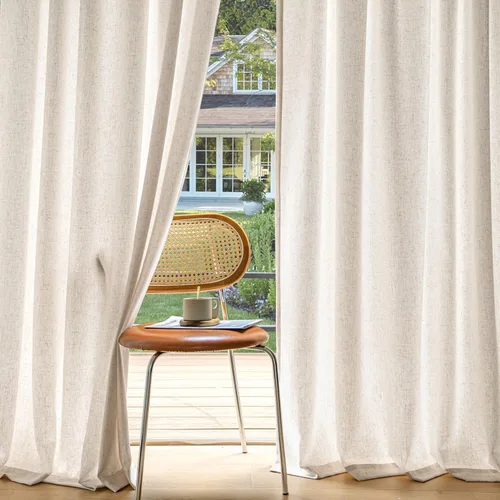 Miniatura 19 de MIULEE 2 paneles de cortinas de lino de privacidad que no se transparentan, cortinas filtrantes de luz, cortinas texturizadas con pestaña trasera