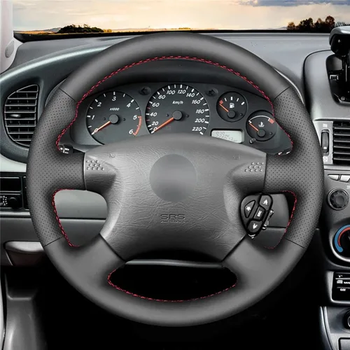 Miniatura 2 de Funda para volante de puntada para Nissan X-Trail (T30) 2001-2003, funda para volante con cordones, antideslizante para coser