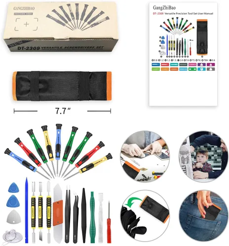 Miniatura 7 de (2309A-Small) Kit de herramientas desarmador de reparación para iPhone/ iPad/ iPod/ otros celulares (23 unidades)