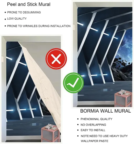 Miniatura 4 de Bormia Papel tapiz 3D para oficina, sala de estar, dormitorio (no se pega ni se pega)
