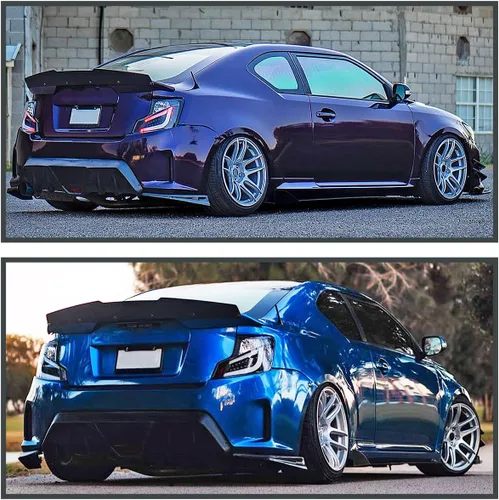 Miniatura 2 de SPEC-D TUNING Luces traseras LED negras con barra de luz LED blanca compatible con Scion TC 2011-2013, conjunto de par izquierdo + derecho