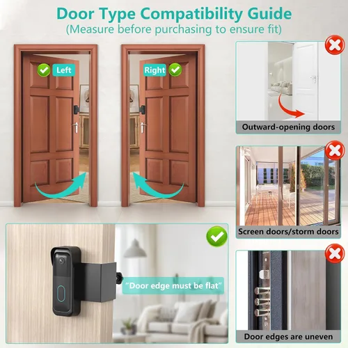 Miniatura 5 de Soporte de timbre Blink sin taladro, soporte de puerta antirrobo para cámara de timbre Blink totalmente nueva, kits de timbre de instalación rápida