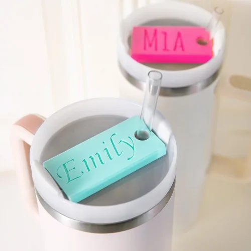 Miniatura 9 de callie Placa de nombre personalizada de gato para taza Stanley de 30 onzas, 40 onzas, etiqueta de nombre personalizada para tapa de vaso Stanley