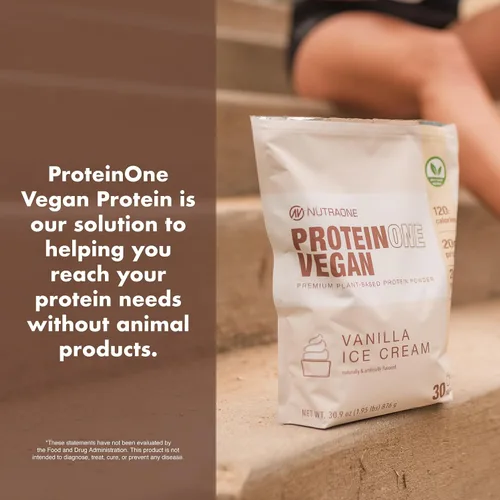 Miniatura 7 de NutraOne ProteinOne ProteinOne - Proteína vegana a base de plantas en polvo de proteína vegana, sin lácteos, proteína de guisantes y arroz