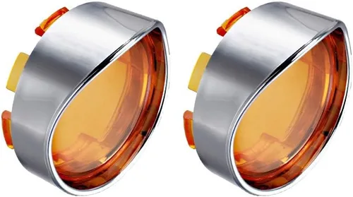 Miniatura 6 de NTHREEAUTO - Cubierta de lente de señal de giro de bala ahumada de 2 pulgadas con biseles de viseras negras, compatible con Harley Sportster Dyna