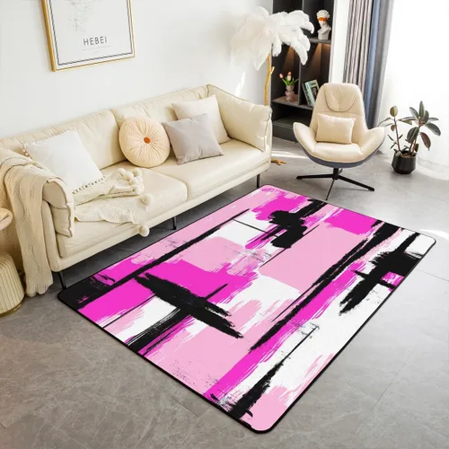 Miniatura 14 de Feelyou Tapete de interior de arte abstracto para niños y niñas, alfombra geométrica de 3 x 5 pulgadas, ultra suave, retro, circular, geométrica