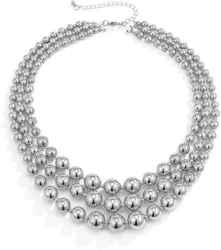 Miniatura 4 de Octwine Collares en capas con cuentas, collar de cadena gruesa, joyería punk para mujeres y niñas