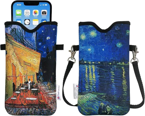 Miniatura 19 de Tainada Funda Estuche Bolsa de Neopreno para Teléfono para Hombres y Mujeres con Correa Cruzada/Cordón para el Cuello para iPhone 17/16/15 Pro Max