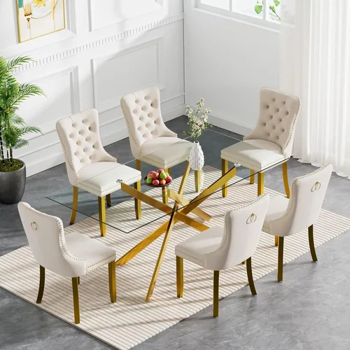 Miniatura 12 de HomVent Juego de mesa de comedor redonda de vidrio de 3 piezas, juego de mesa de comedor de vidrio templado para 2 mesas de cocina con 2 sillas