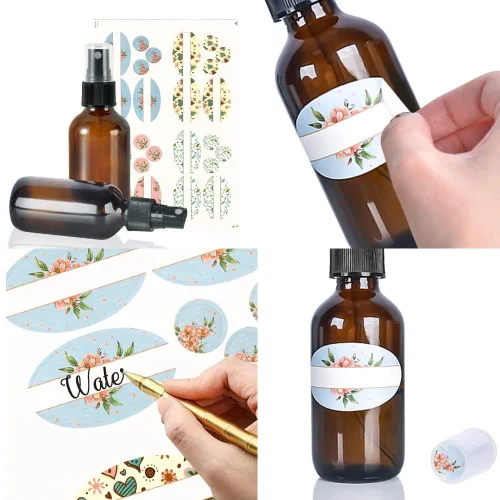 Miniatura 4 de STARSIDE Botellas de spray de vidrio ámbar de 4 onzas (paquete de 12) – A prueba de fugas rociador de niebla fina para cara, cabello, aceites