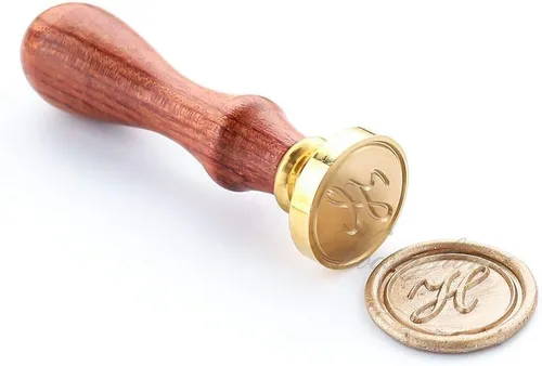 Miniatura 22 de VOOSEYHOME - Sello de cera, letra inicial escrita a mano con mango de palisandro, decoración en invitaciones, sobres de correo, tarjetas, libros