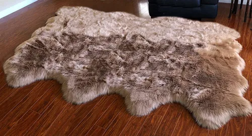 Miniatura 16 de LAMBZY Alfombra sintética de piel de oveja auténtica, con textura inferior gruesa, fuerte, fácil de lavar, resistente a las manchas, perfecta