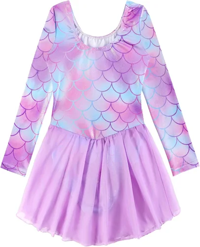 Miniatura 2 de Leotardos de gimnasia con falda para niñas, tutú de ballet, vestido de danza, leopardo, sirena, unicornio, falda de gimnasia