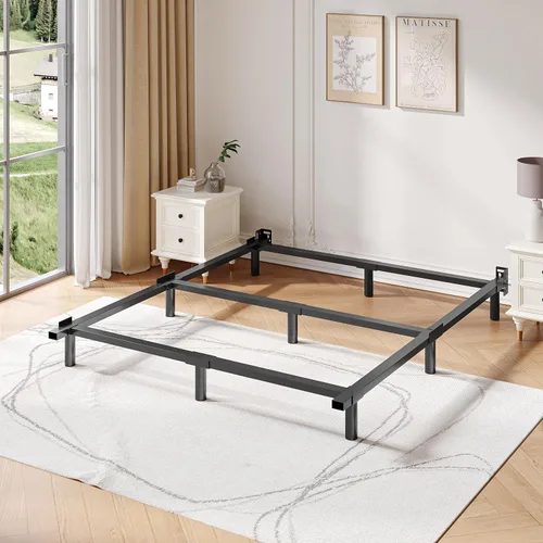 Miniatura 11 de Somier individual de 5 pulgadas, capacidad de 1500 libras, tamaño de base de cama metálica, base de colchón de perfil bajo con funda de tela, fácil