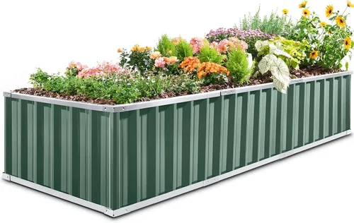 Miniatura 23 de King Bird - Cama de jardín elevada de 68 x 36 x 12 pulgadas, kit de caja de maceta de metal de acero galvanizado para jardín al aire libre, con 2