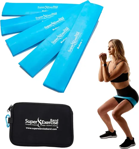Miniatura 26 de Mini bandas de bucle extra largas sin látex de 14 x 3 pulgadas de EE. UU. en 3, 5, 10 paquetes de 10 unidades. 10 fortalezas para entrenamiento