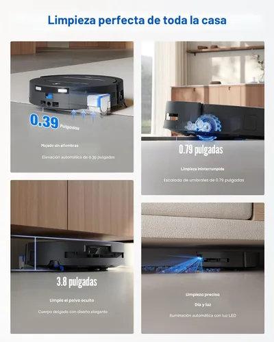 Miniatura 8 de ECOVACS DEEBOT T80 Omni Robot Aspirador y trapeador, succión de 18,000 Pa, fregona con rodillo OZMO con TruEdge, cepillo sin enredos, navegación AI