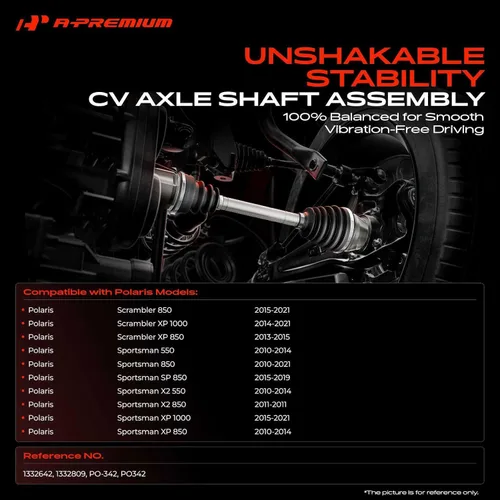 Miniatura 2 de A-Premium Par (2) Conjunto de Semieje de CV Trasero Compatible con Polaris Sportsman 550 850 1000 XP, Scrambler 850 1000 XP, Lado del Conductor
