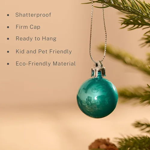 Miniatura 4 de DecorbyHannah - Juego de mini adornos de Navidad rojos, verdes y azules, 49 unidades de 1.18 pulgadas, adornos pequeños para decoraciones de árbol