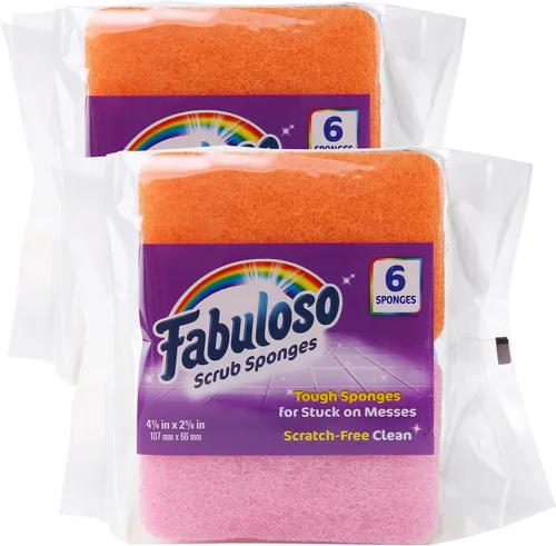 Miniatura 11 de Esponjas Fabuloso, Púrpura - Limpiador sin arañazos para platos y superficies - Esponja para lavar platos para una experiencia de limpieza audaz