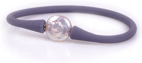 Miniatura 17 de GEM-Inside Big - Pulsera de joyería de perlas de 0.512 in para dama de honor, color negro, apilable, goma de silicona, elástica, perlas cultivadas
