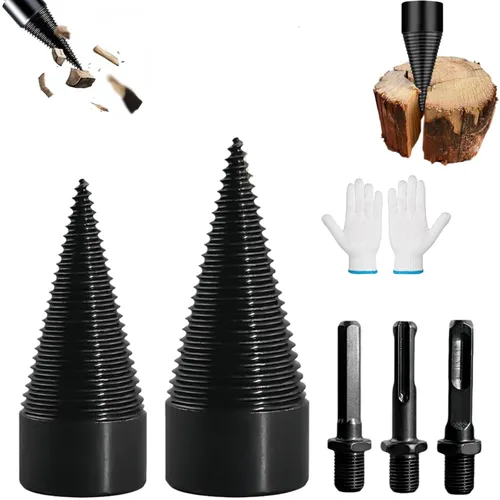 Miniatura 8 de Juego de brocas para leña, broca divisora de madera mejorada, resistente y desmontable, broca eléctrica separadora de madera, broca de fácil
