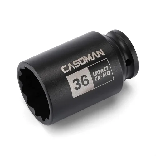Miniatura 31 de CASOMAN Enchufe de impacto de 6 PT de 1/2" x 1.378 in de profundidad, CR-MO, 1/2 pulgada de transmisión de 6 puntos para una fácil extracción