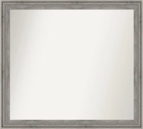 Miniatura 398 de Amanti Art Espejo de pared personalizado no biselado (24.5 x 24.5 pulgadas), marco gris marrón alta, varios tamaños personalizados, espejo de baño