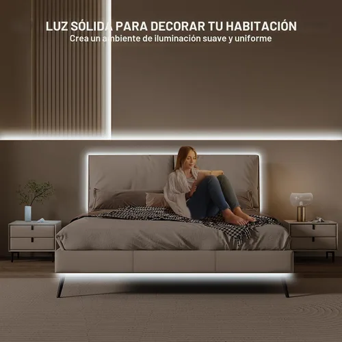 Miniatura 7 de Tira de luz LED COB de 16.4 pies con control remoto, 6500K Ra93+ regulable luz diurna brillante blanca tira de luz LED COB tira de luz blanca