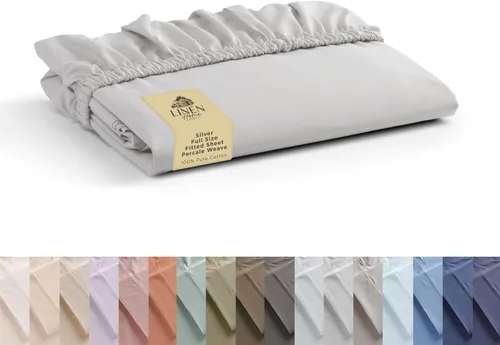 Miniatura 45 de Sábana bajera de 100% algodón percal, tamaño King, verde salvia, 1 sábana bajera con bolsillos profundos, ropa de cama fresca y resistente, 78 x 80