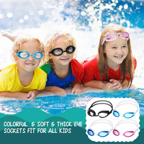 Miniatura 6 de Hoteam 36 pares de gafas de natación para niños, gafas de natación a granel para niños, regalos sin fugas, antivaho de visión amplia, gafas
