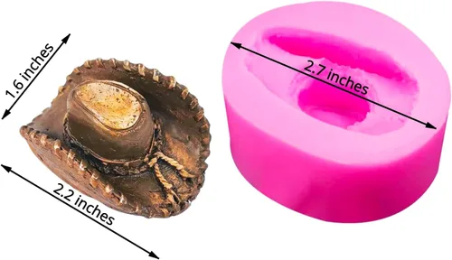 Miniatura 2 de 2 piezas lindo lindo sombrero de vaca niño tema vaquero del oeste molde de silicona para bricolaje postres pudín postres dulces pasta pasta jalea