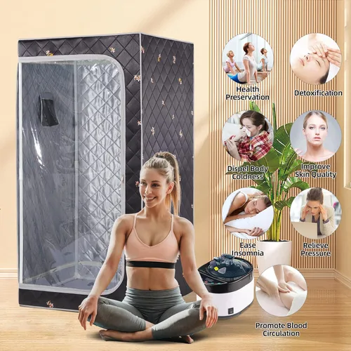 Miniatura 6 de ZONEMEL - Sauna de vapor portátil de tamaño completo, spa personal para el hogar, vaporizador de 4 litros de 1500 vatios con control remoto, Grúa 1