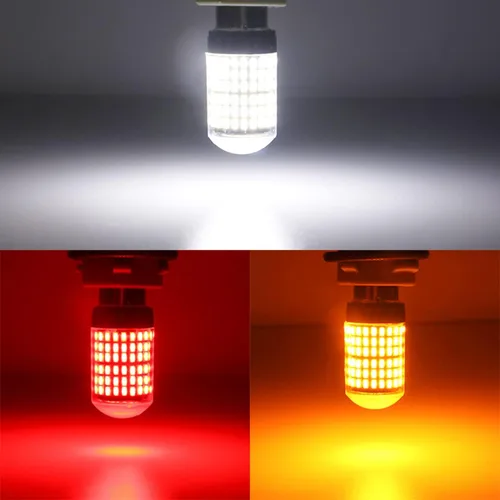 Miniatura 6 de Paquete de 2 bombillas LED de freno 1157, bombilla de repuesto BAY15D de 12 V-24 V para freno de reversa, cola de correr, estacionamiento, universal