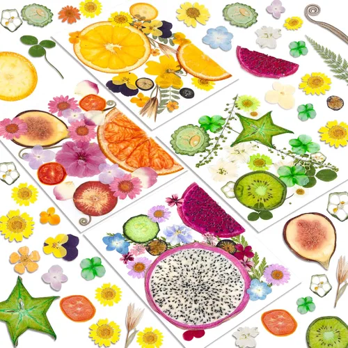 Miniatura 13 de Flores Secas, Resiners 58 Piezas Flores Prensadas para Manualidades Rosa Flores Secas Naturales Reales Kit de Hojas Secas para DIY Hacer
