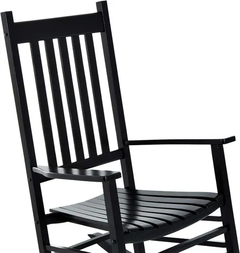 Miniatura 8 de Outsunny Mecedora para exteriores, mecedora de madera para patio con reposabrazos suaves, respaldo alto para jardín, balcón, porche, soporta hasta