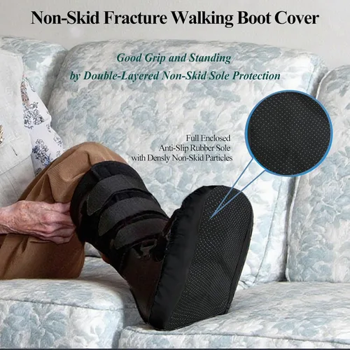 Miniatura 6 de Paquete de 2 fundas para botas de caminar para fractura de pie, fundas ortopédicas para zapatos al aire libre para botas de caminar médicas, botas