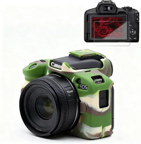 Miniatura 12 de Funda para cámara Canon EOS R50, funda protectora de silicona suave, antiarañazos, funda ajustada delgada con accesorios de protector de pantalla