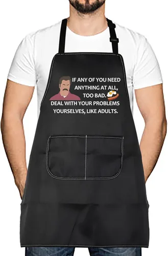 LEVLO Swanson - Delantal con cita para fanáticos si alguno de ustedes necesita algo en absoluto tocino y huevos Pinny