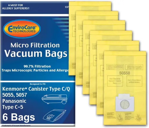Envirocare Bolsas de vacío de microfiltración multicapa de repuesto premium compatibles con aspiradoras Kenmore tipo C/Q. 5055, 50557 y 50558