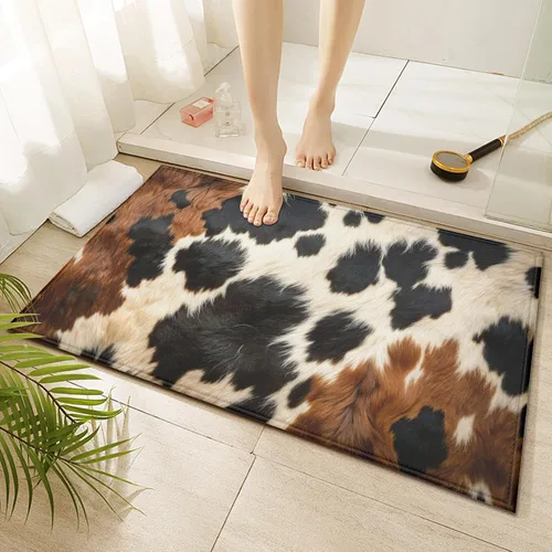 Miniatura 9 de Tapete de baño de mármol blanco y negro, antideslizante, lavable, de secado rápido, para entrada, interior y exterior, lavandería, 17 x 30 pulgadas