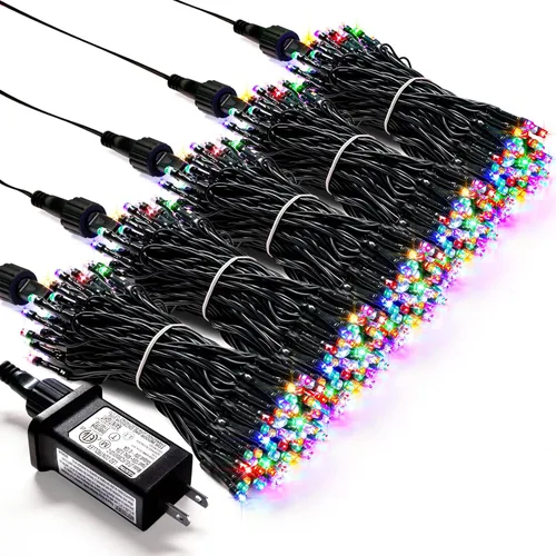 Miniatura 19 de JMEXSUSS Guirnalda de luces de Navidad de 200 LED azules y blancas, 66 pies, de exterior, expansible, para árbol, fiesta o decoración de hogar