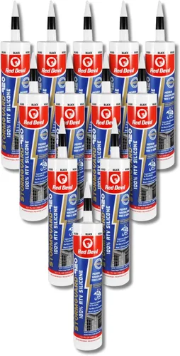 Miniatura 14 de Red Devil 0785 Silicone Ultra 100% RTV Sellador de silicona, tubo de 2.8 onzas, blanco, paquete de 1