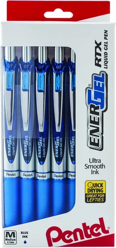 Miniatura 6 de Pentel EnerGel RTX RT (BL77PC12M1) Pluma de gel líquido, con punta metálica media, de 0.7 milímetros, con tinta surtida. Caja de 12