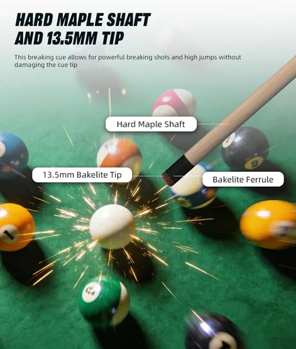 Miniatura 4 de CRICAL Heavy Hitter Jump Break Cue 3-Pieces 54inch Short Maple Break Jump Cue with 13.5mm Tip Punch Cue Professional Jump Cue Billiard Pool Stick