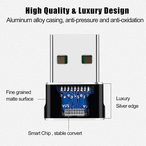 Miniatura 5 de Adaptador USB a USB C, 4 paquetes para iPhone de carga rápida, transferencia y conversión OTG tipo C. USBC a A compatible con iPhone 17/16/15 Plus
