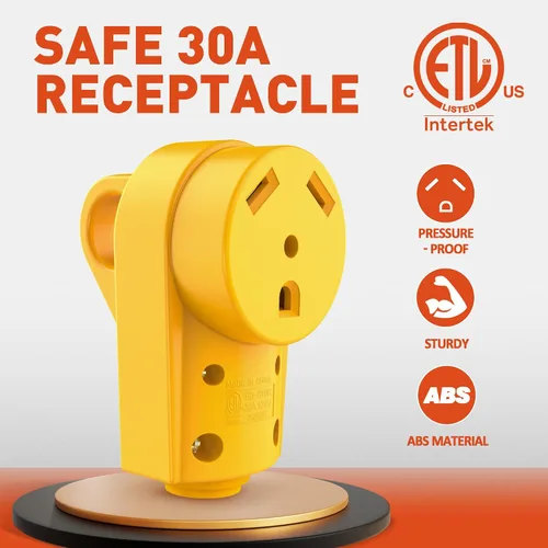 Miniatura 3 de SnowyFox Enchufe de Repuesto Hembra de 30 Amperios para RV - Enchufe Resistente de 30 Amperios para RV con Mango Ergonómico, Diseñado para Acomodar