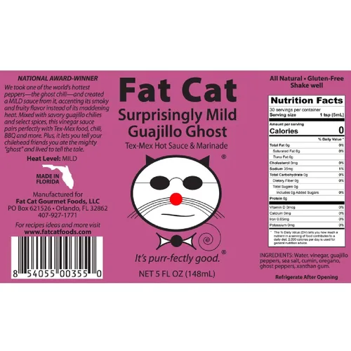 Miniatura 2 de Fat Cat Gourmet - Salsa picante y marinada de Guajillo Ghost Tex-Mex Sorprendentemente Mild - Sabor ahumado salado - Calor suave - Para tacos
