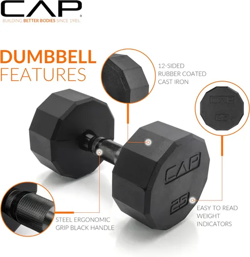 Miniatura 44 de CAP Barbell Juego de mancuernas hexagonales recubiertas de 150 libras con estante vertical Múltiples opciones Estante azul
