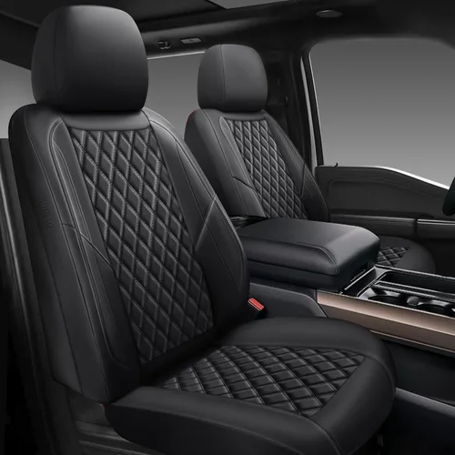 Miniatura 9 de Fundas de asiento de coche de piel premium, juego de dos piezas para la parte delantera, ajuste universal para coches, camiones y SUV, funda